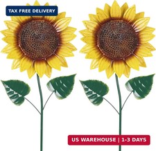 hogardeck Garden Decor for Outside, 2 Pack Sunflower Decorative Garden Stakes fo