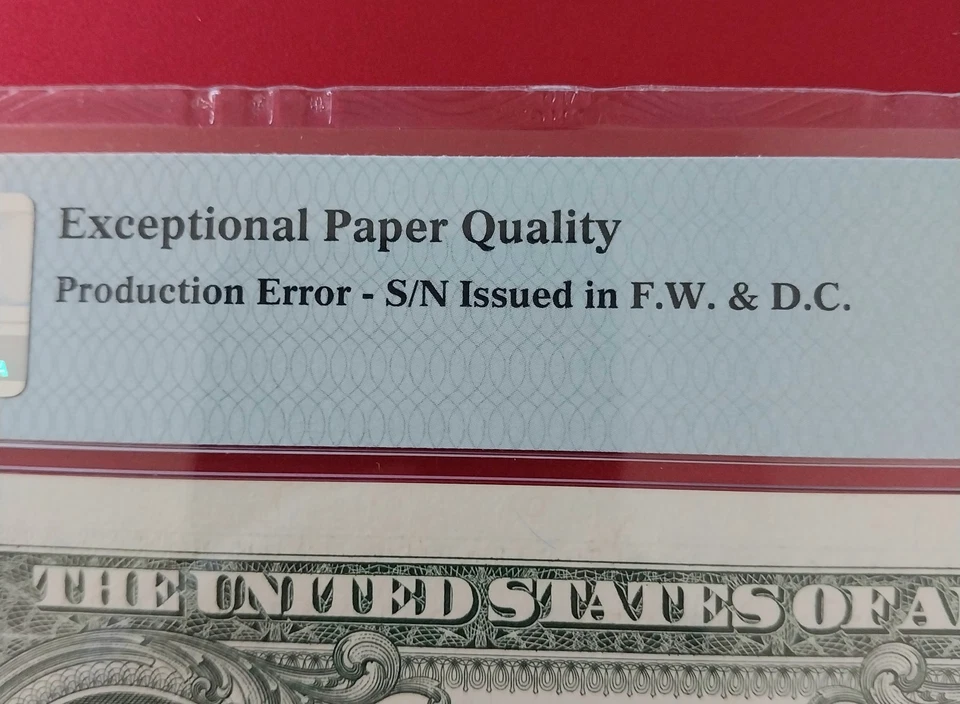 2013 B Duplicate Star Note Error One Dollar Bill B07881771* 67 EPQ FW - Image 4 of 4