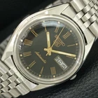 GENUINE VINTAGE SEIKO 5 AUTOMATIC 6309A JAPAN MENS BLACK DIAL WATCH a708366-1