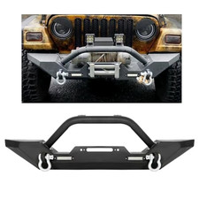 Stoßstange vorne kompatibel mit 1987-2006 Jeep Wrangler TJ YJ Windenblech D-Ringe