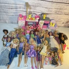 Lot Of 24 Barbies, Furniture And Accessories New To Vintage With Clothing