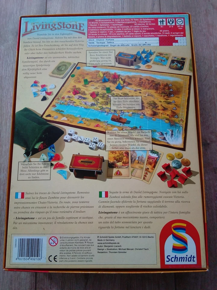 Schmidt-Spiele:  LIVINGSTONE  mit schönem Spielmaterial ! - Bild 2 von 4