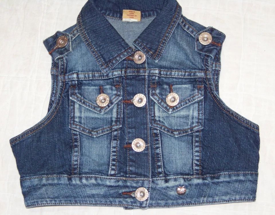Apple Bottoms Crop Denim Vest - S - Image 2 of 4
