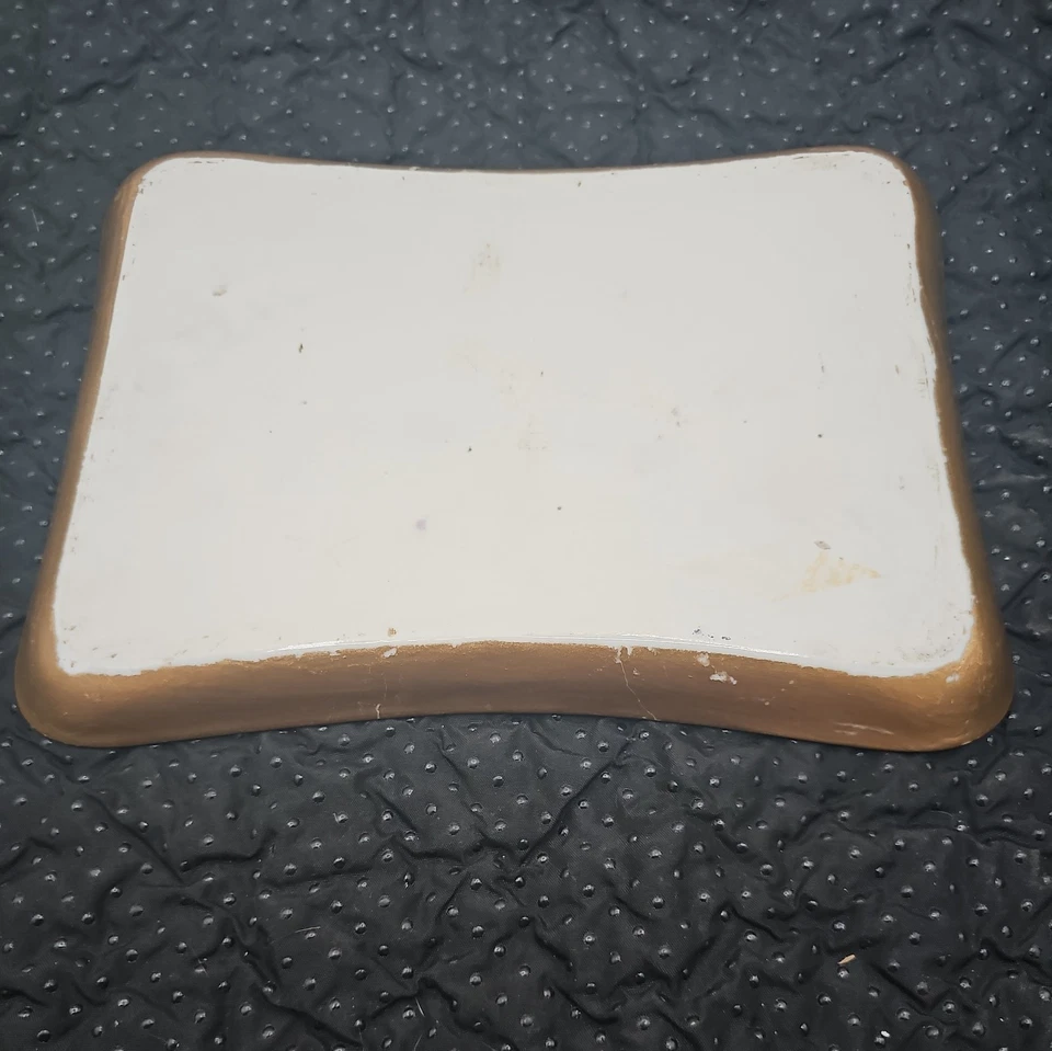 HERMOSA BANDEJA DE PORCELANA PINTADA A MANO VINTAGE, ROSAS AMARILLAS Y FLORES MORADAS Foto 3 de 3