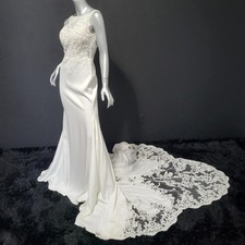 NWT~$1595~JOVANI~SZ 4~IVORY OFF WHITE LACE RHINESTONE EMBELLISHED WEDDING DRESS