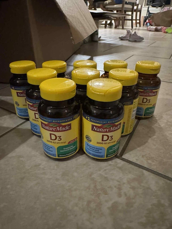 Lot of 10 x Nature Made Vitamin D3 1000 IU (25 mcg) Supplement 180 Softgels - Изображение 2 из 2