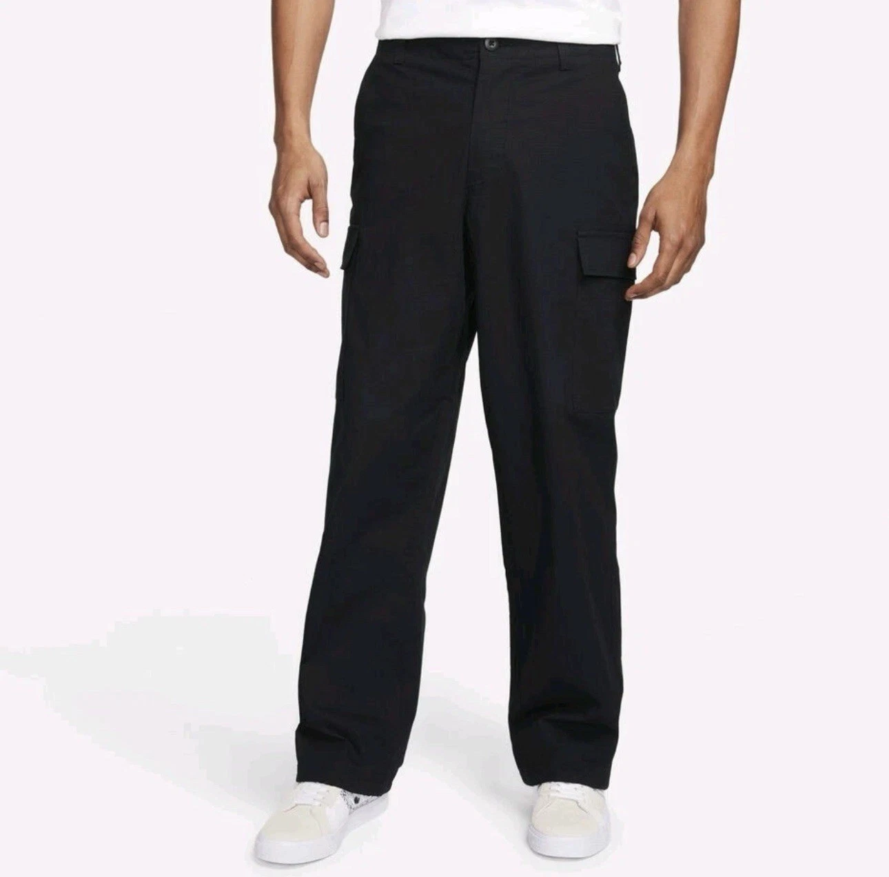 Nike SB Kearny Skate Cargo Black Stretch Pants Mens Size 36 Loose Fit FQ0495-010