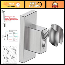"All Metal Square Handheld Shower Bracket Holder - Adjustable Brushed Nickel Fin