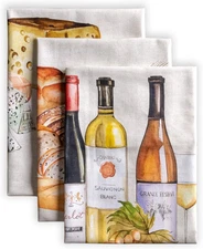 Kitchen Towels Set of 3 100% Cotton 27.50" X 20" Reusable Cloth Tea Dish Towels 