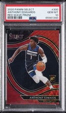 2020 PANINI SELECT RED WAVE PRIZM #300 ANTHONY EDWARDS PSA 10