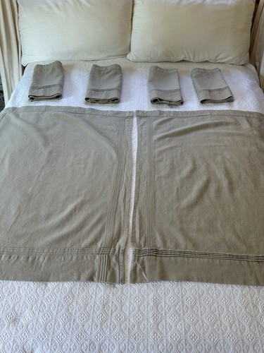 Set 6 Elrene Home Fashions Linen Beige Valance Cafe Panels Rod Pocket Curtains - Picture 9 of 24