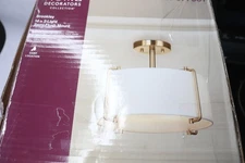 Home Decorators Collection 2-Light Semi-Flush Mount Brushed Gold 