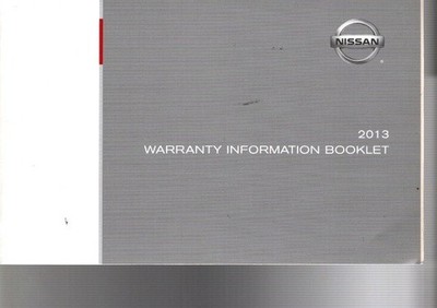 2013 NISSAN WARRANTY INFO--Original Owner's Manual, not a copy--FREE SHIPPING