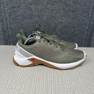 Salomon Alphacross Trail Running Shoes Olive Green Gum Athletic Mens 11.5