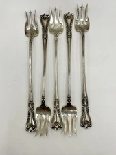 5pc Victoria by Watson Sterling Silver Trident Cocktail Seafood Forks 54.5g