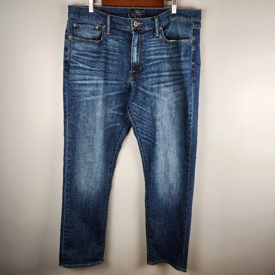 Lucky Brand Jeans Mens 38x32 Blue 410 Athletic Fit Stretch Denim Medium Wash - Image 2 of 4