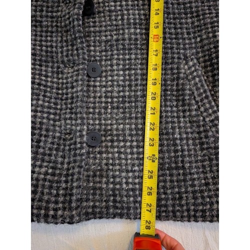 Eileen Fisher Women's Gray Houndstooth Alpaca Blend Coat Jacket Size M - Picture 8 of 8