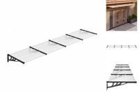 TüRvordach Schwarz Und Transparent 396X90 Cm Polycarbonat
