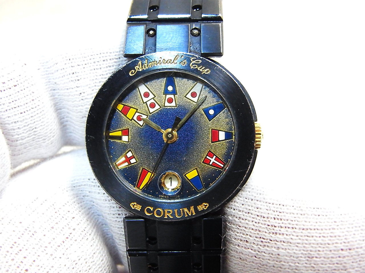 Working CORUM Admirals Cup Gun Blue 39.610.31 V-052 Ladies Women's Watch Parts