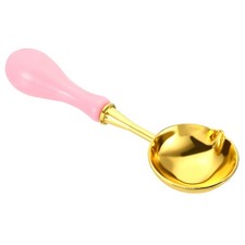 4" Wax Seal Spoon Wax Melting Spoon Vintage Wooden Handle Pink