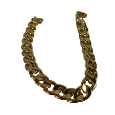 Napier Gold Tone Curb Chain Link Bracelet Chunky Vintage Style Jewelry