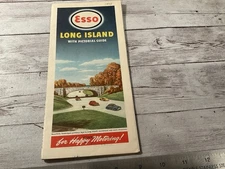 ORIGINAL 1940S ESSO LONG ISLAND NY MAP - NORTHPORT AUTO SERVICE STAMPED