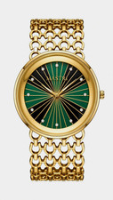 MASTRI Women’s Dress Watch Gold-Tone Metal Bracelet Green/Black Dial 40mm