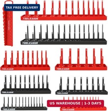 Tooleague 9pcs Socket Organizer Tray And Magnetic Wrench Holder Setred Sae Bl