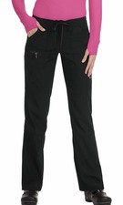 Koi Lite M Reg Black Peace Womens 6-Pocket Scrub Pants Stretch Wrinkle-Free
