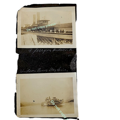 1915 New York City HUDSON RIVER FERRY Photo & Hudson River Day Line Steamer Vtg