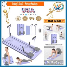 Pilates Reformer Board 5-in-1 Foldable Multi-Purpose Sliding Board Purple