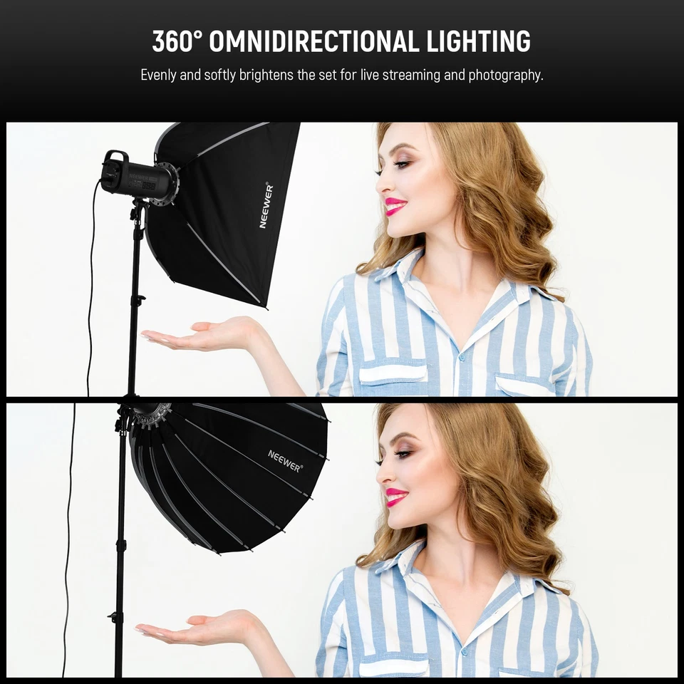 NEEWER NS90PD 35.4" Parabolic Softbox (Bowens Mount) w/Diffusers/Grid/Bag - Image 2 of 4