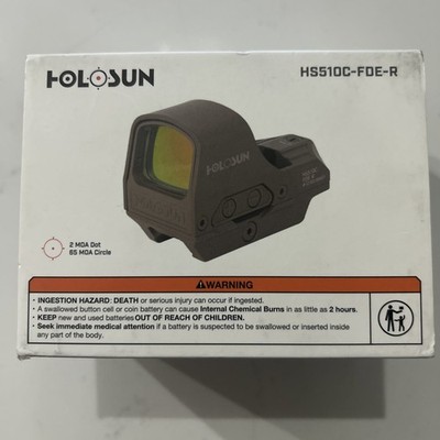 【ジャンク品】HOLOSUN HS510C オープンリフレックス ドットサイト Holosun HS510C 65 MOA Circle 2 MOA Red Dot Open Reflex Sight FDE