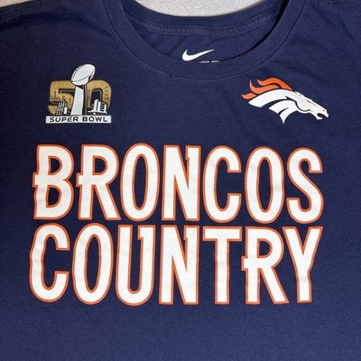 Nike Denver Broncos Country NFL Super Bowl 50 T Shirt XXL - Runs Small See Pics