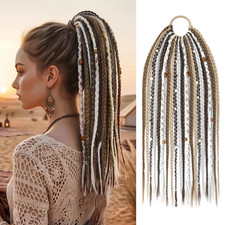 Braided Ponytail Extension Hair Tie 16 Inch Full Volume Lightweight Viking
