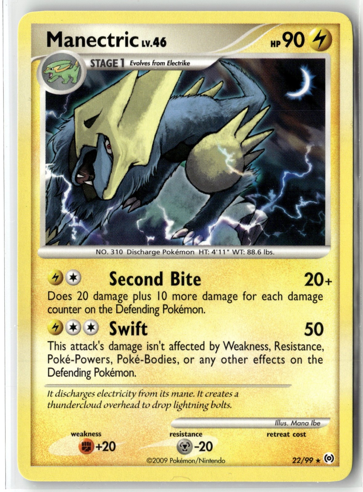 Manectric (22) 22/99 Arceus Rare, Reverse Holo+ GIFT