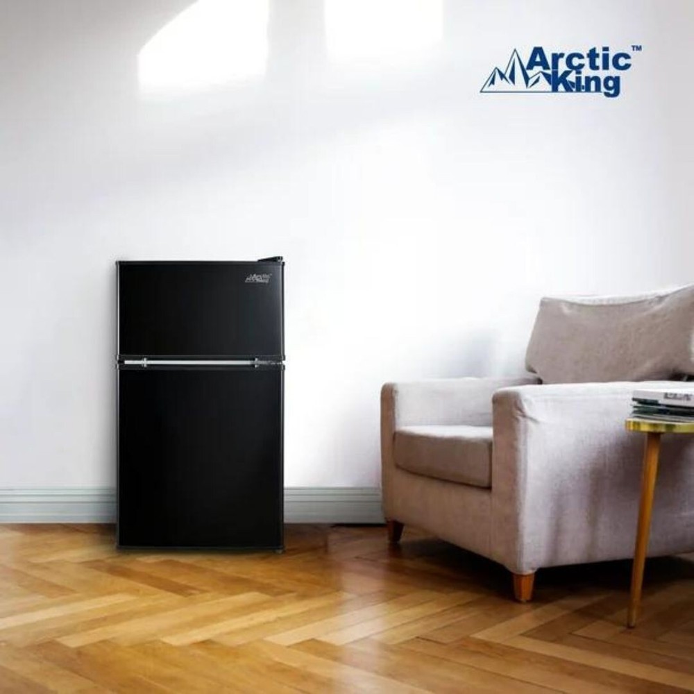 NEW 3.2 Cu Feet Two Door Mini Fridge with Freezer, Black, E-star