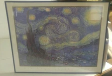 Van Gogh Starry Night Print Under Glass Framed 28x22