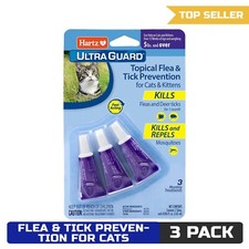 Hartz UltraGuard Topical Flea  Tick Prevention for Cats - 3 Monthly Treatments