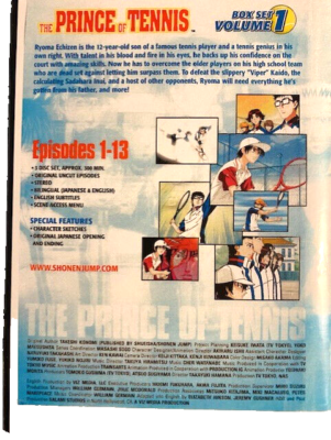 Prince Of Tennis Volume 1 - (4 DVDs Set) - Shonen Jump Anime