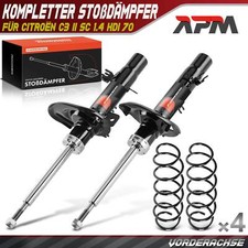 4x Komplett Stoßdämpfer Federbein Satz Vorne für Citroën C3 II SC 1.4 HDi 70