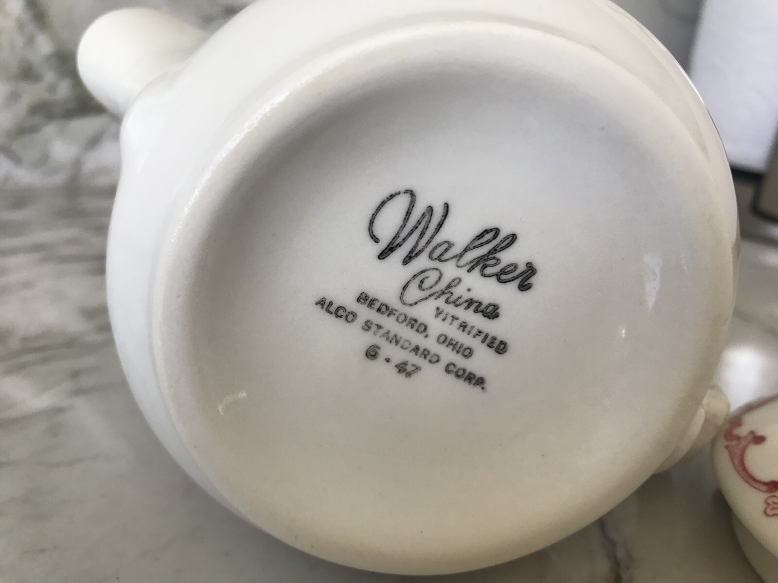 Walker China Restaurant Ware Individual Tea Pot Maroon Flowers RARE Circa 1950s eBay