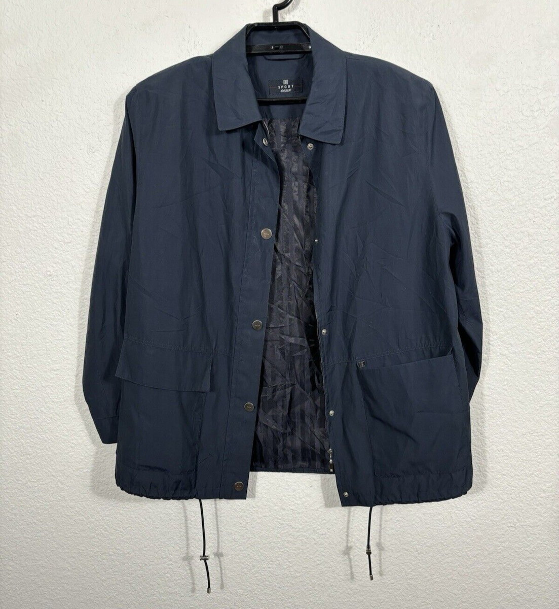 Basler Sport Jacket Womens Size 40 Navy Blue Acetate Blend Zip