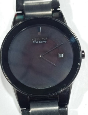 J165-S086892 CITIZEN ECO-DRIVE AXIOM BLACK STAINLESS STEEL MEN'S WATCH EC-27