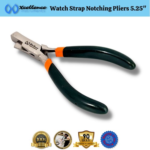 Xcellence Leather & Rubber Watch Strap Notching Pliers Repair Tools 5.25" Green - Picture 4 of 15