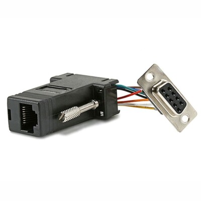DB9 RS232 Serial 9 Pin Female to RJ45 Female Cat5 Network LAN Adapter Converter
