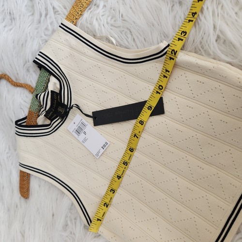 House Of Harlow 2pc Set Knit Crop Top Pleated Mini Skirt Off White Small NWT - Picture 8 of 15
