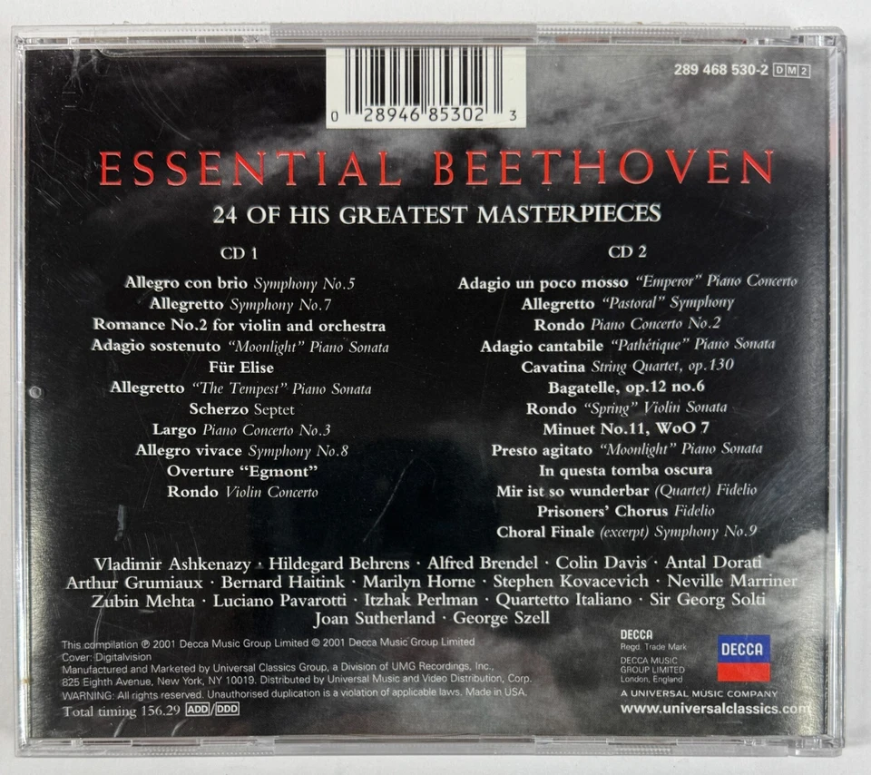 Бетховен Die Ouverturen Клаудио Аббадо 2 CD набор с необходимыми различными исполнителями - Изображение 3 из 4