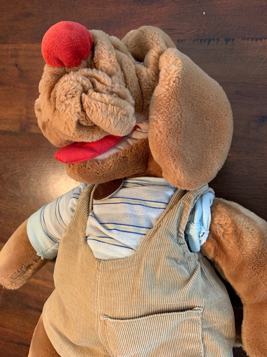 Vintage Wrinkles Shar Pei dog Senitt back pack, 1970\'s adult OS Rare, eclectic Vintage 1980 main image 4
