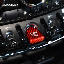 Mini Cooper F Series One Key Start Button Sticker Red Hard Carbon Fiber 206